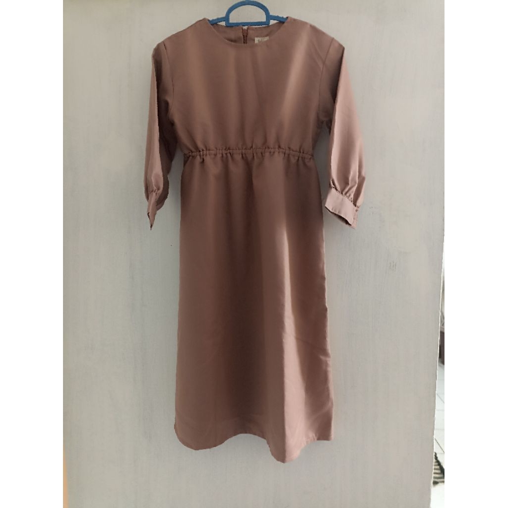 Gamis abaya cokelat anak cewek muslimah new pl hollaby