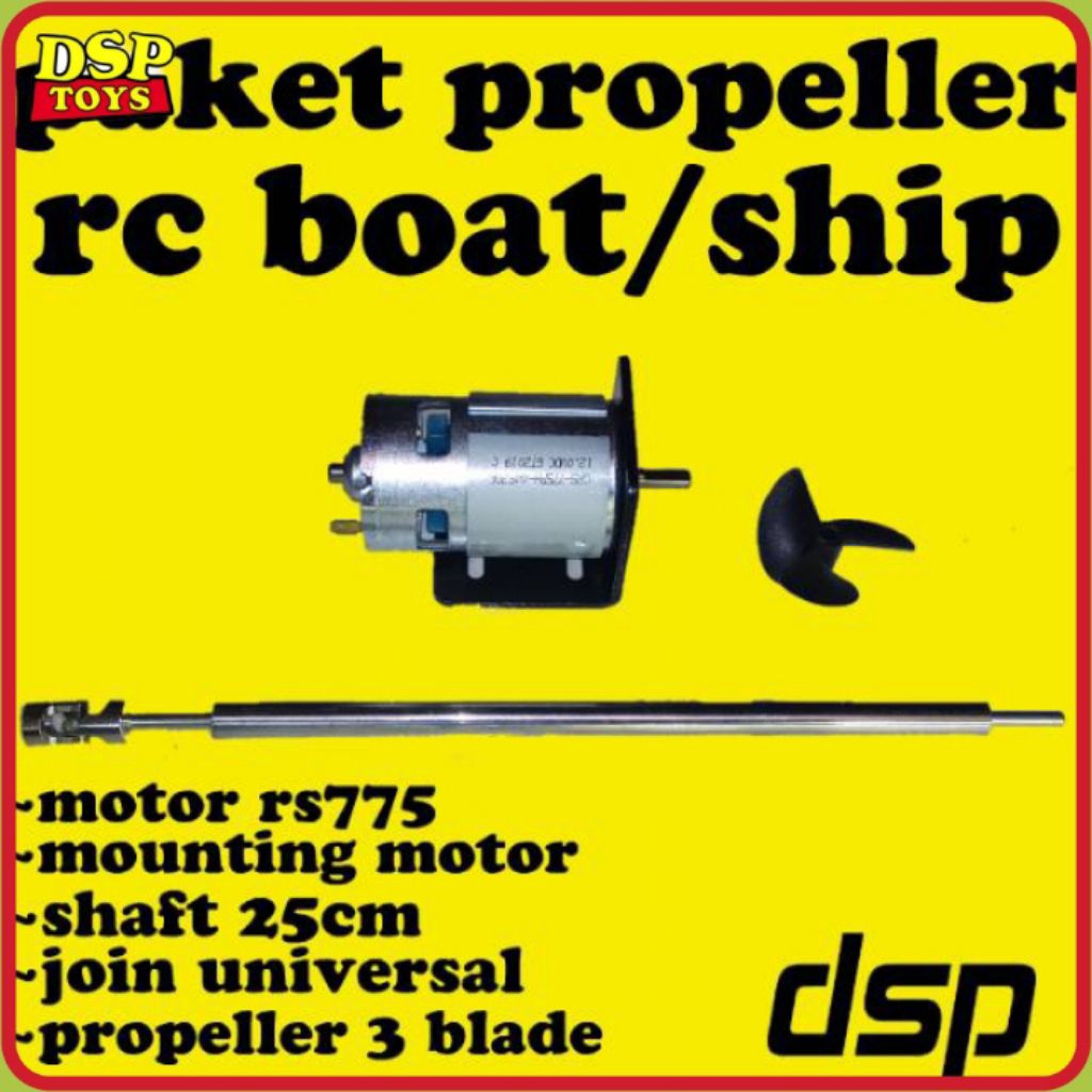 paket shaft propeller  rc boat lengkap
