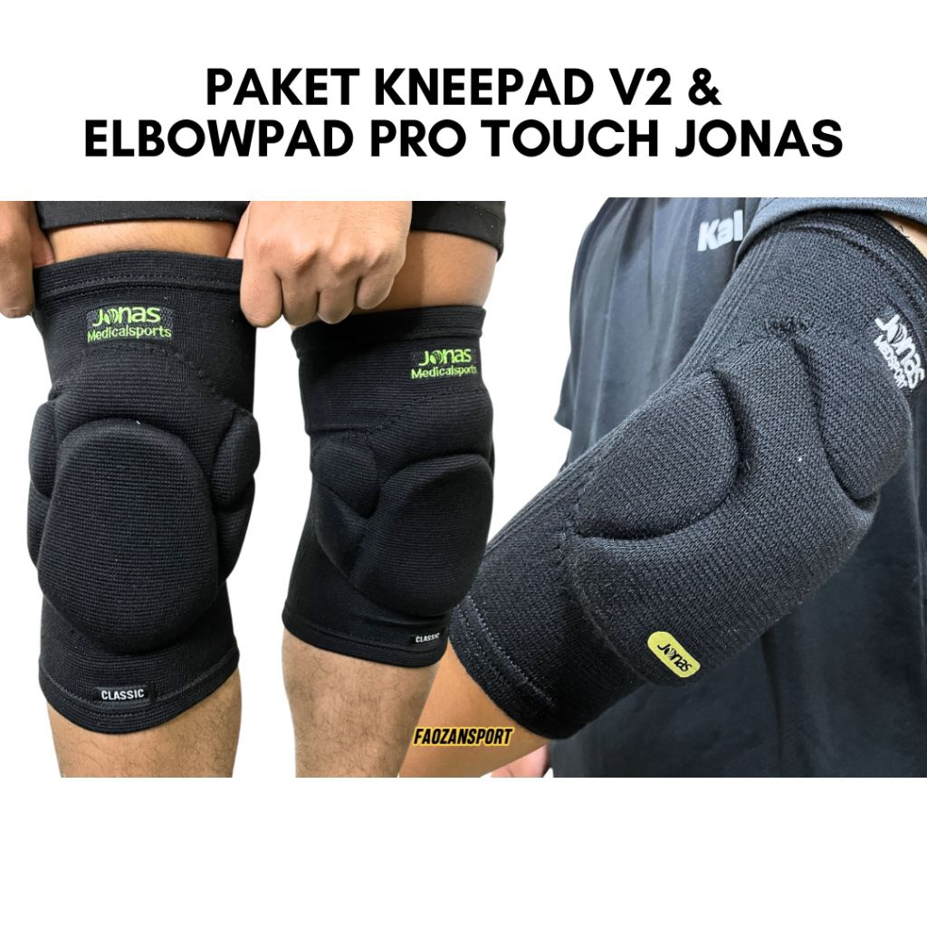 Kneepad Futsal V2 Hitam Elbowpad Jonas Neo Hitam Knee Pad Elbow Pelindung Lutut Kiper