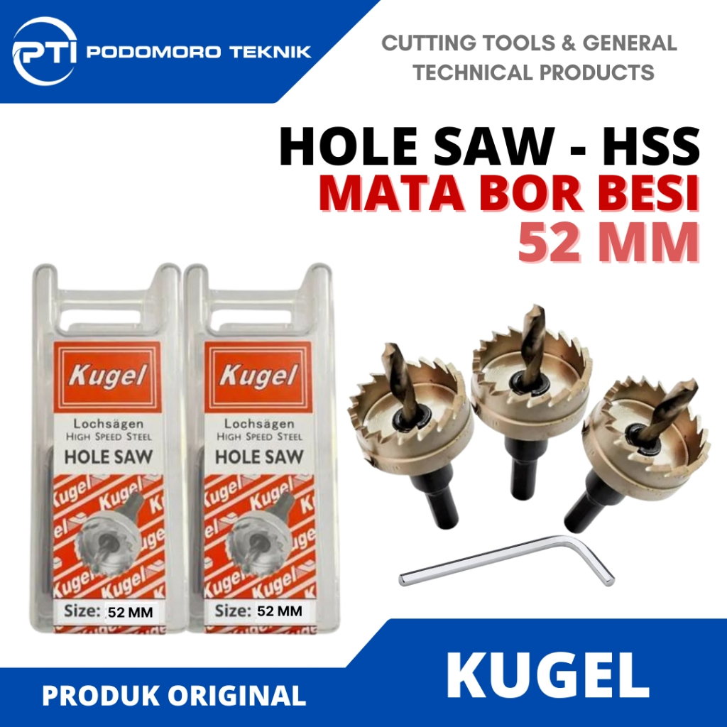 KUGEL 52 MM HOLESAW HSS Mata Bor Lubang Besi Diameter 52mm KUGEL