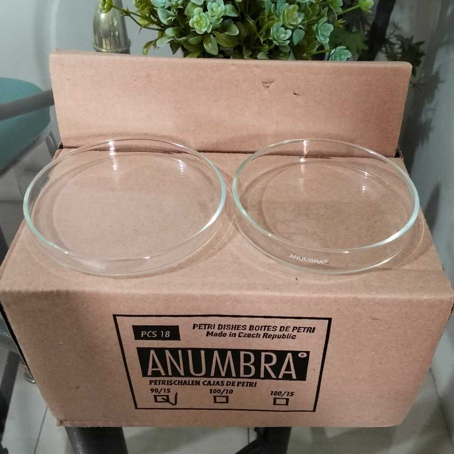 Cawan Petri Kaca 90 x 15 mm Anumbra. Petridish 90mm. Petri Dish 9cm Anumbra.