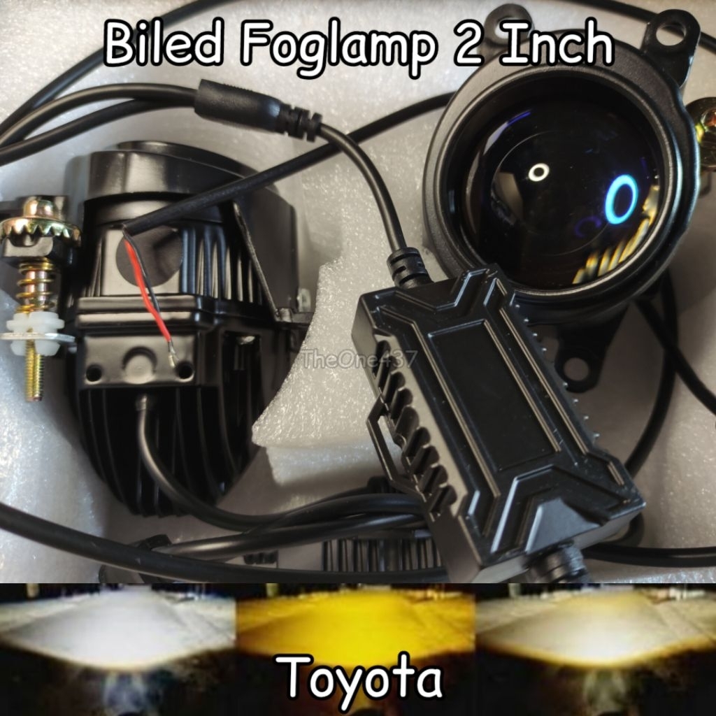 SEPASANG LAMPU FOGLAMP BILED 3 WARNA / ALL WHEATHER BLUE LENS UNIVERSAL TOYOTA & HONDA ORIGINAL BILE