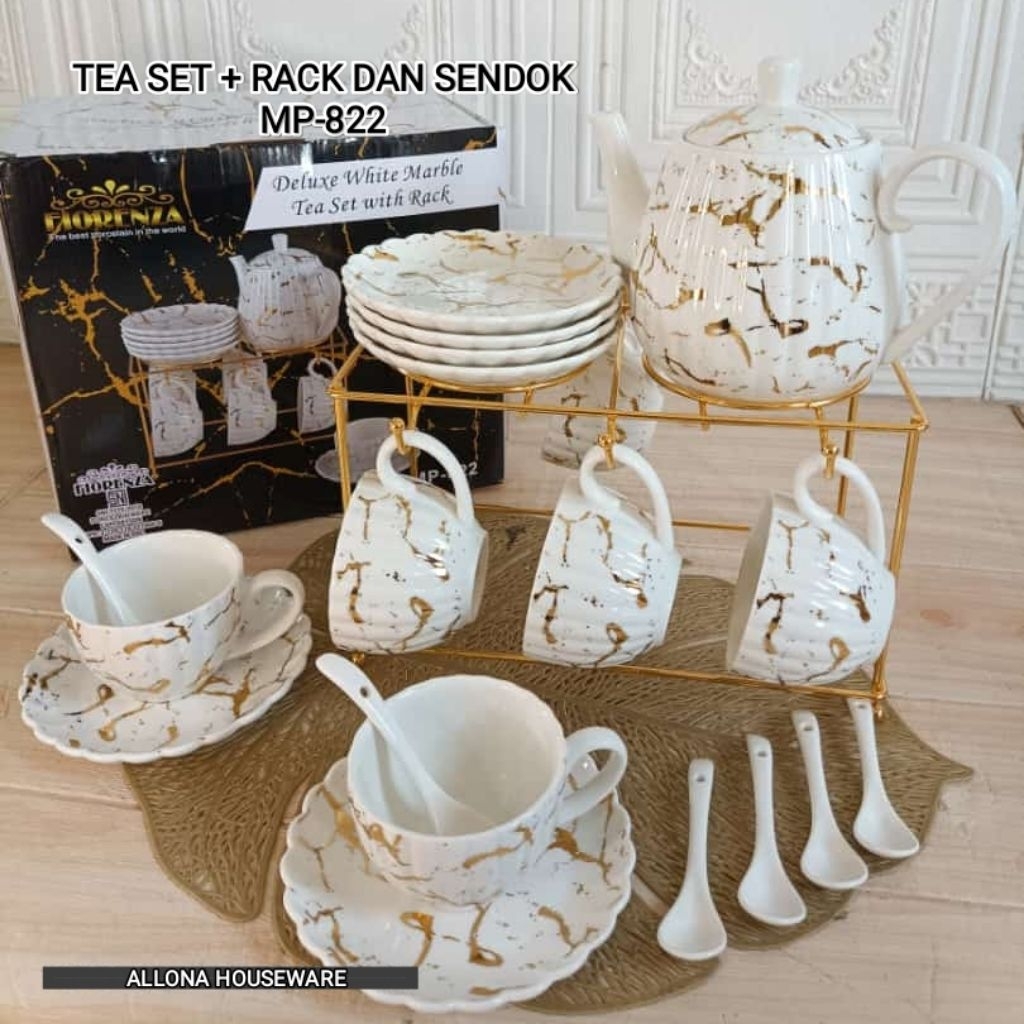 TEA SET / TEKO KERAMIK MARBLE FIORENZA 822 & 812