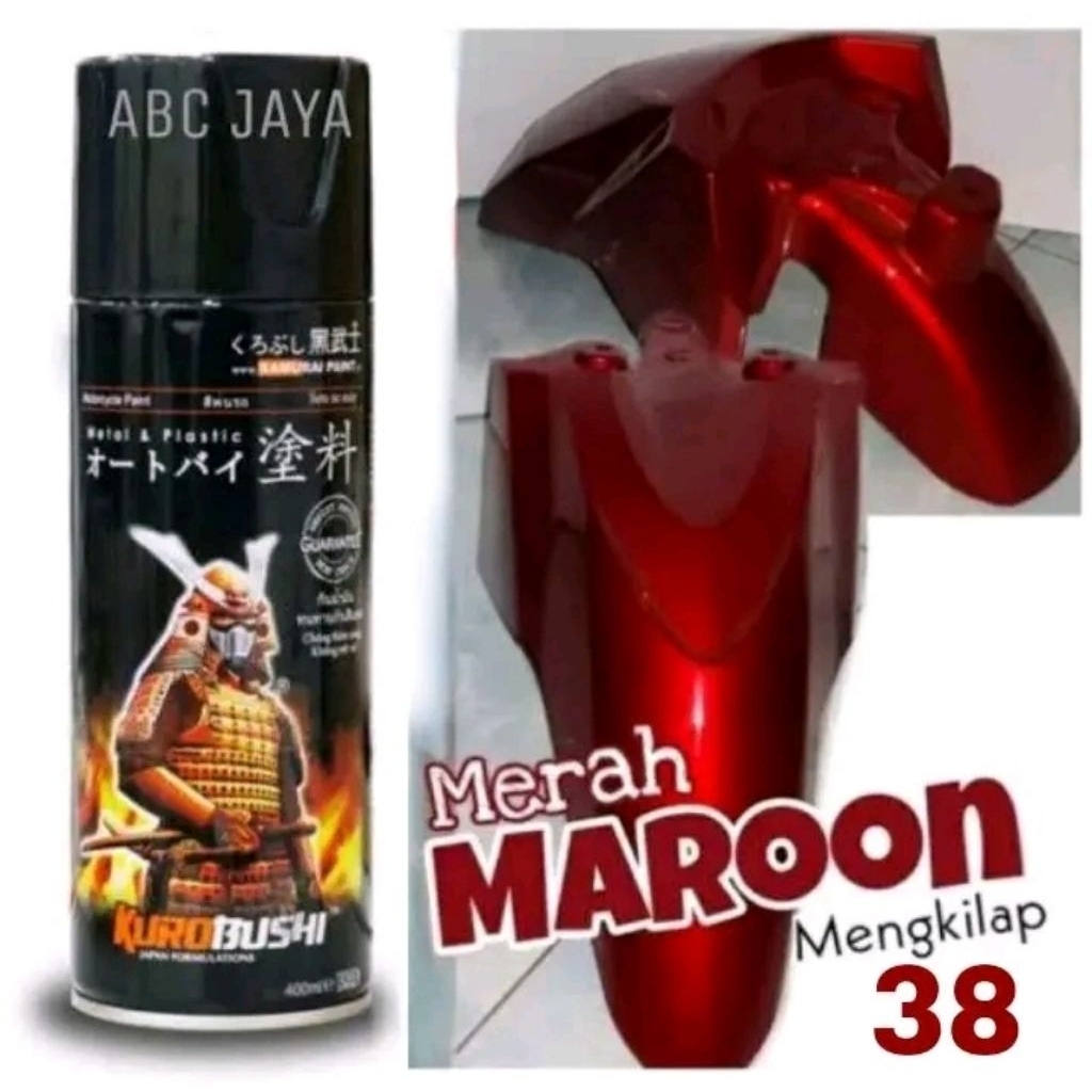 Cat Pilok Samurai Paint 38 Maroon 400ml Merah Maron Dark Red Marun Merah Tua Gelap Pilox Pylox