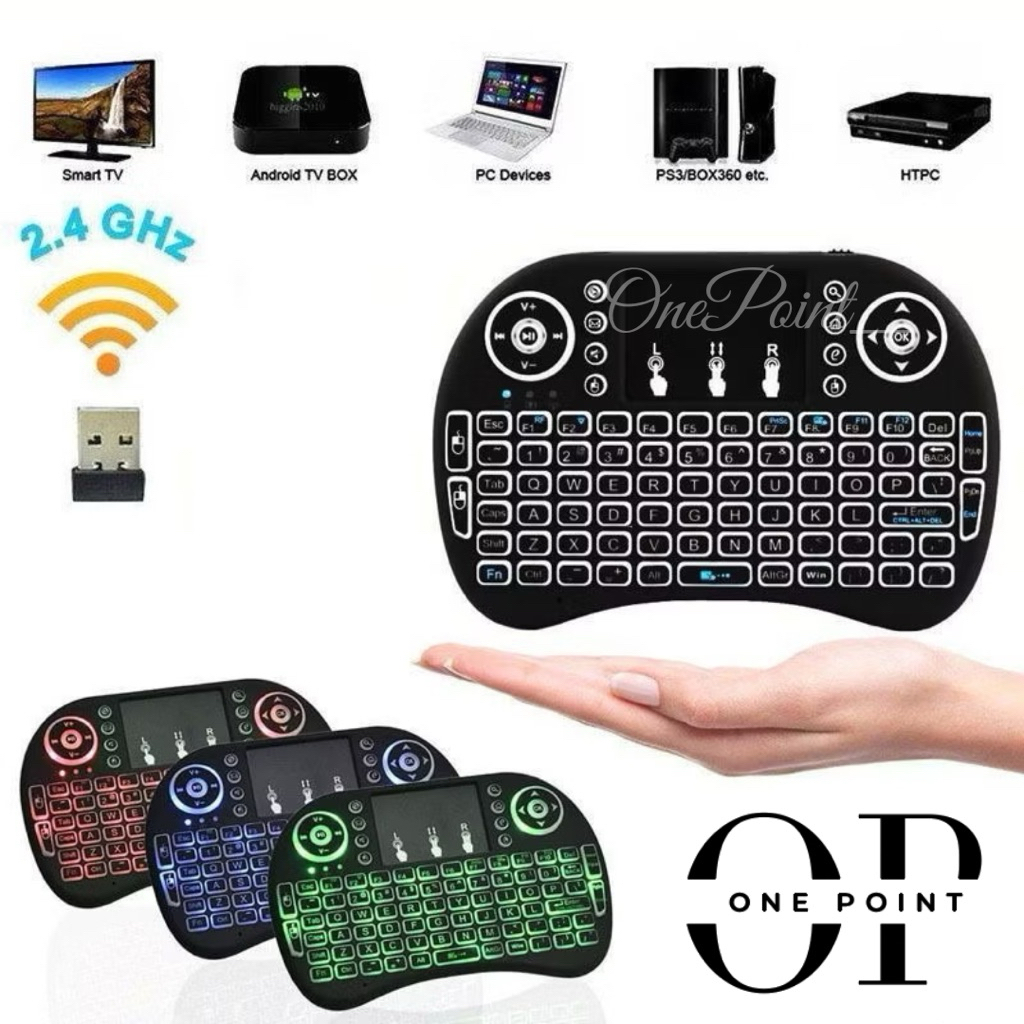 Mini Keyboard i8 Backlit Mouse Keypad Wireless Touchpad Nirkabel Tanpa Kabel Asus Acer Lenovo