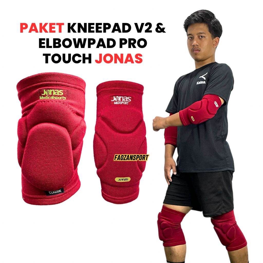 Kneepad Elbowpad Futsal Jonas V2 Knee Pad Elbow pelindung deker lutut siku kiper Merah Biru original