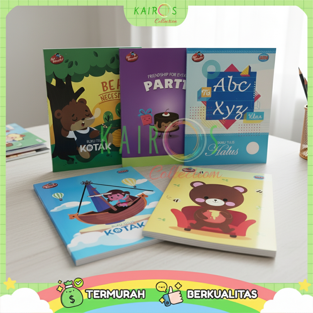 Buku Tulis Anak Sekolah A4 Motif Kartun | Buku Tulis Kotak | Buku Tulis Garis | Buku Catatan