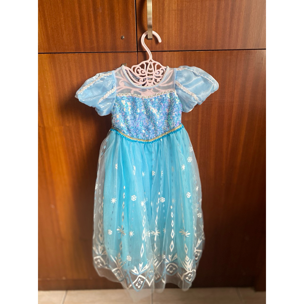 DRESS PESTA ANAK ELSA FROZEN ( Preloved )
