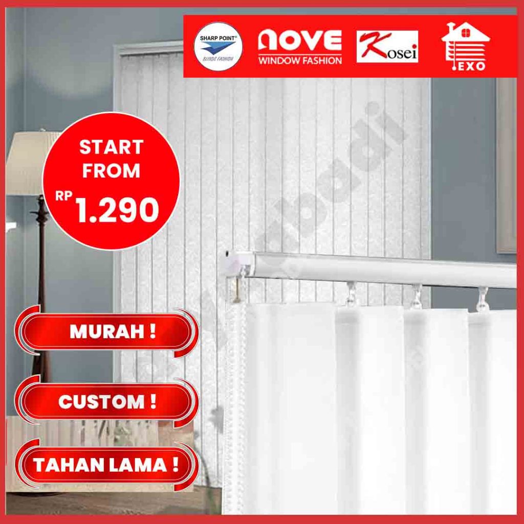 Vertical Blind Tirai Gorden Kantor Dimout - Blackout Sharp Point - Kosei - EXO