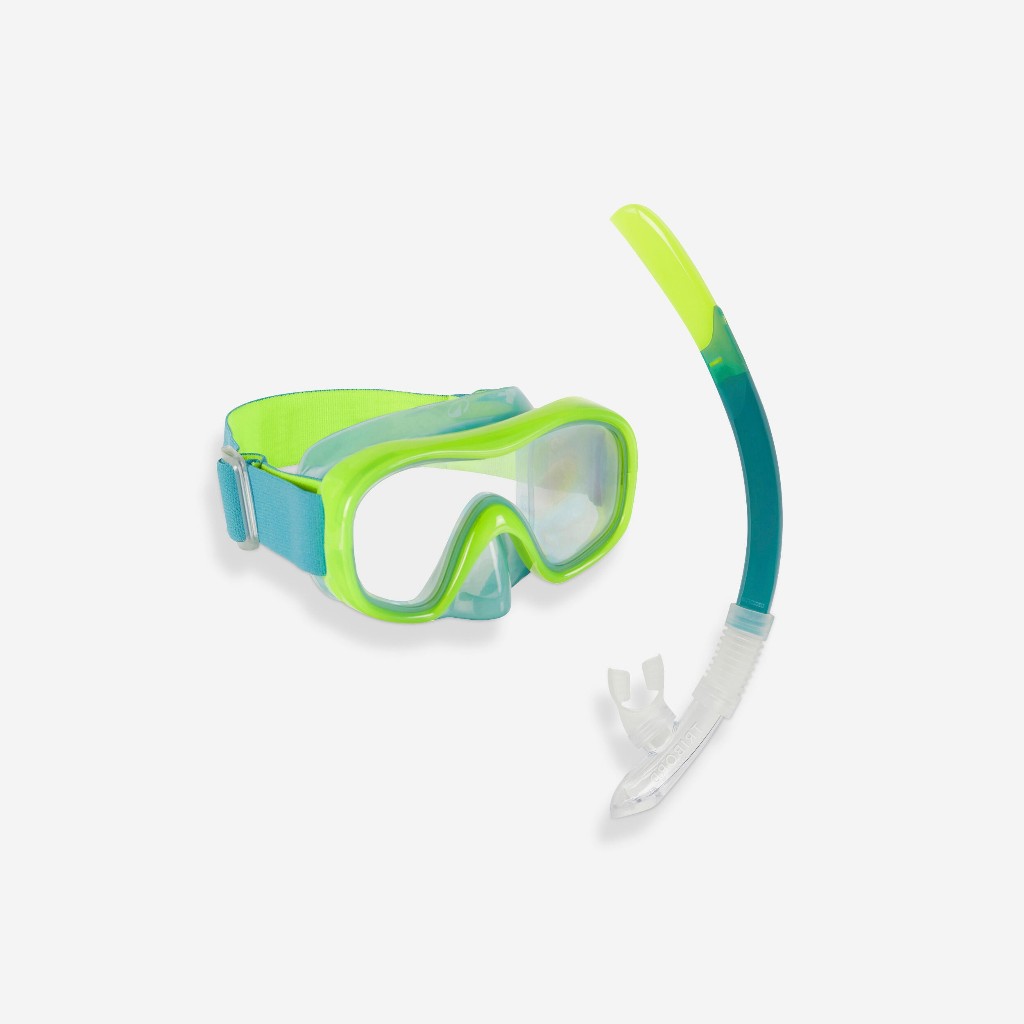 Decathlon SUBEA Kit Snorkelling Masker Dan Snorkel Anak Snk 520 Neon Green - 8575706