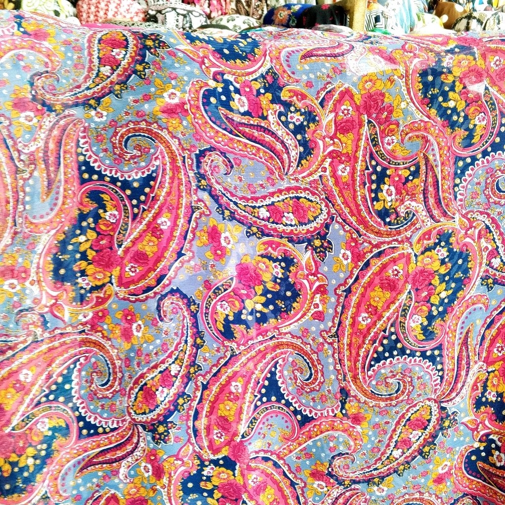 kain sifon salju motif bunga / bahan sifon salju motif bunga