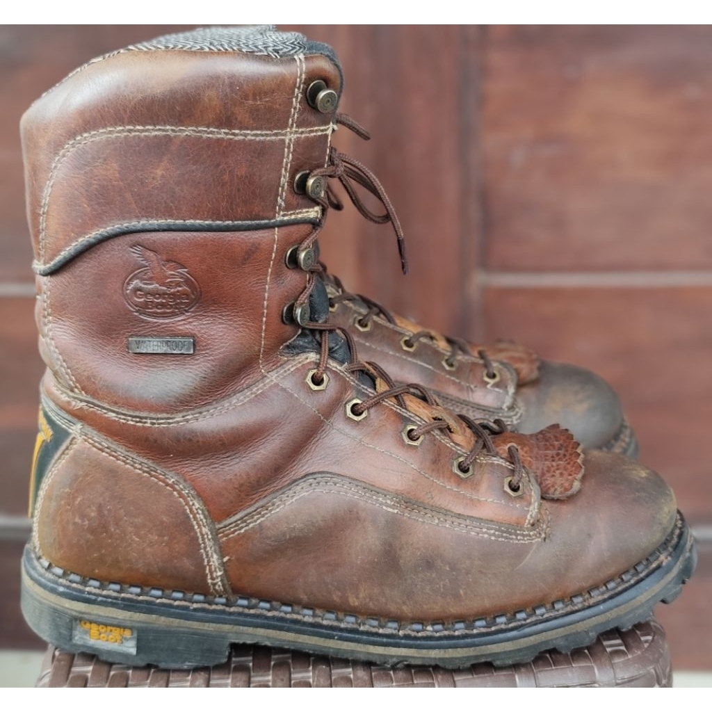 Georgia Logger Boots Waterproof Work Boots Non Safety sz 44 insol 28 cm. Not Red Wing, Doc Mart, Tim