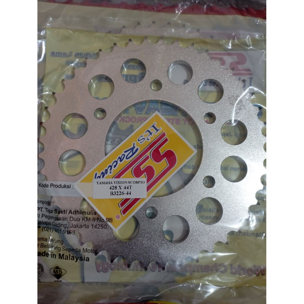 Gir SSS Vixion Scorpio 428 44 Gear Belakang Original Gigi tarik SSS Racing