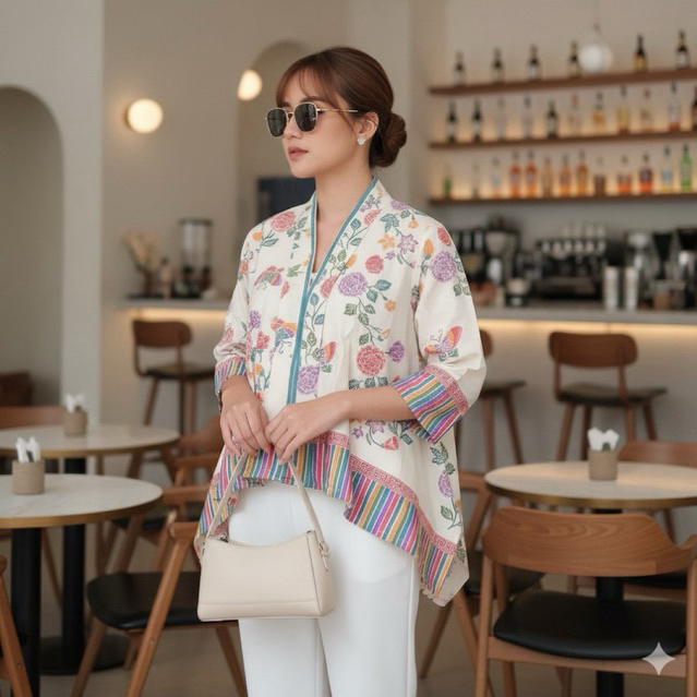 Shanaya Batik Blus Kartini Flower Batik Classic Cantik Elegan blouse Kerja Kondangan casual Resmi