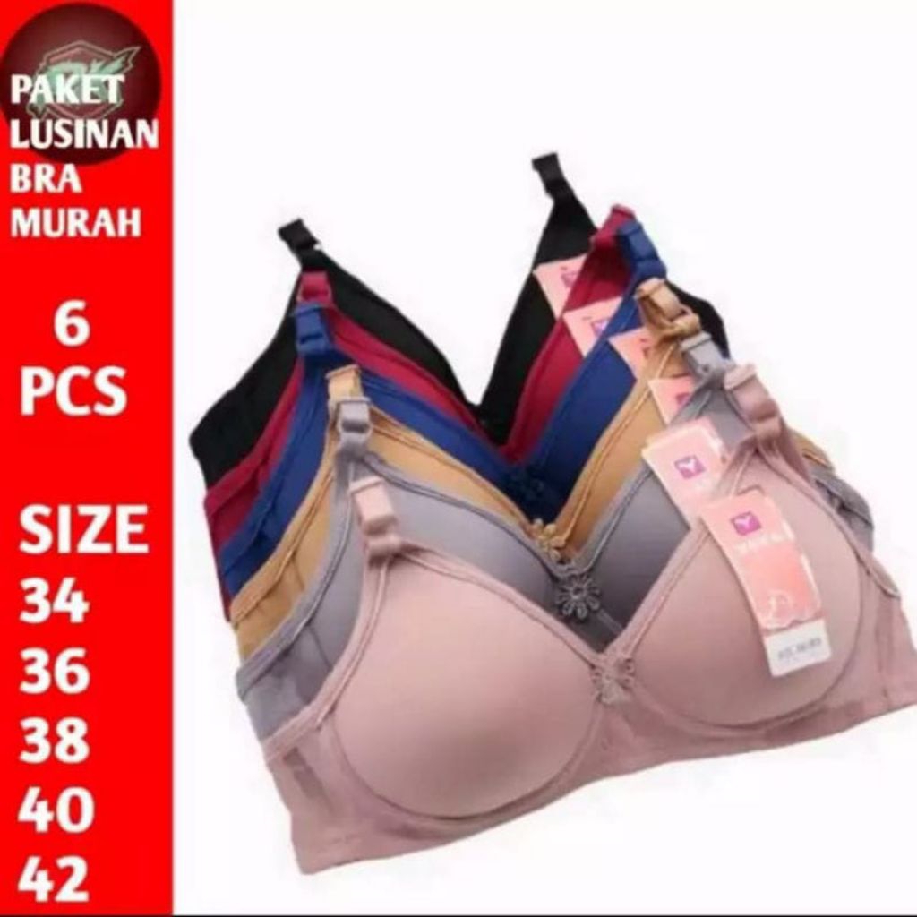 Bh Big Size Perempuan Tanpa Kawat Bra Wanita Jumbo 36-42 Ukuran Besar  Sangat Nyaman Sexy