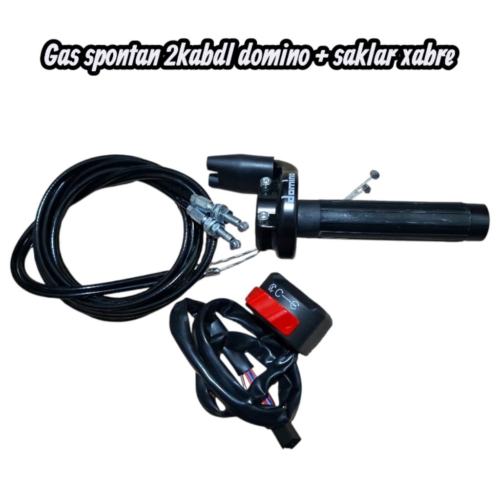 Gas Spontan Domino Kabel 2 Plus Kabel Panjang 180cm plus saklar xabre Universal Rx king Vixion R15 X