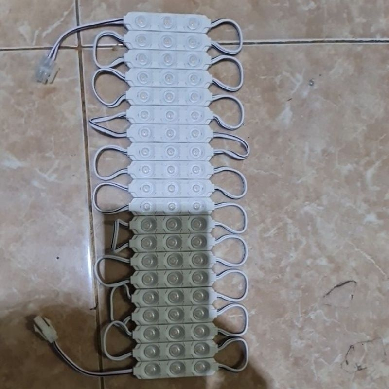 lampu led modul strip 3 mata 220 Volt AC Langsung Listrik Rumah warna putih