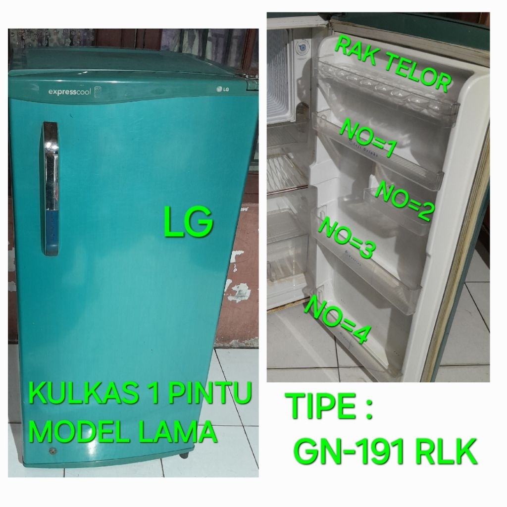 RAK BOTOL/RAK KULKAS LG MODEL LAMA GN-191 RLK.[original]