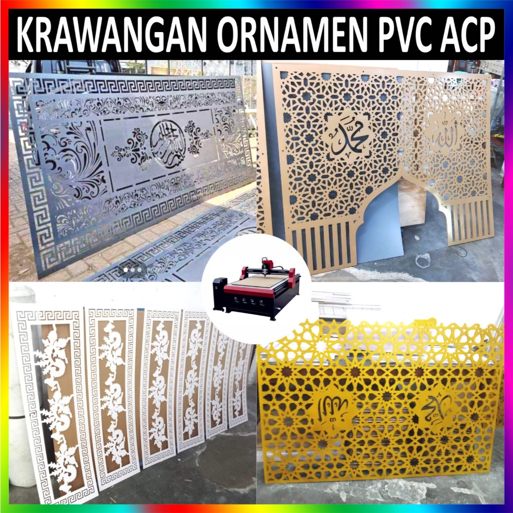 KRAWANGAN ORNAMEN PVC & ACP BOARD PANEL HIAS SEKAT PEMBATAS CUSTOM DESIGN & UKURAN BEBAS MURAH CEPAT