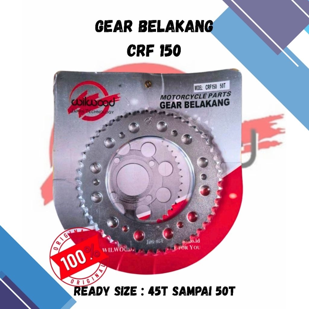 GEAR BELAKANG CRF 150 WILWOOD