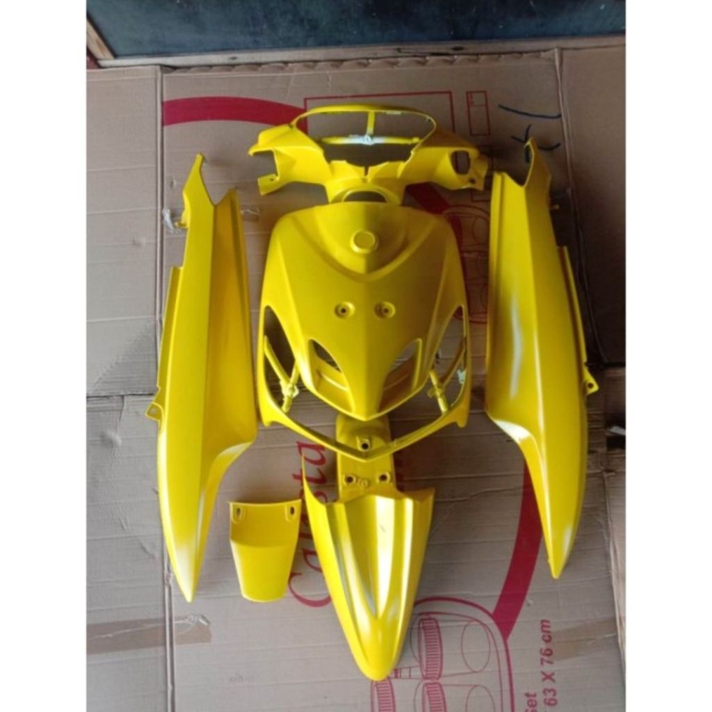 Cover full body halus mio smile kuning fullset body halus yamaha mio smile warna kuning