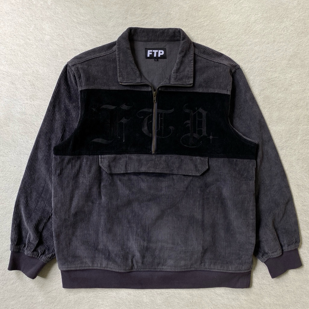 FTP Gangsta Half-Zip Corduroy Jacket - Grey