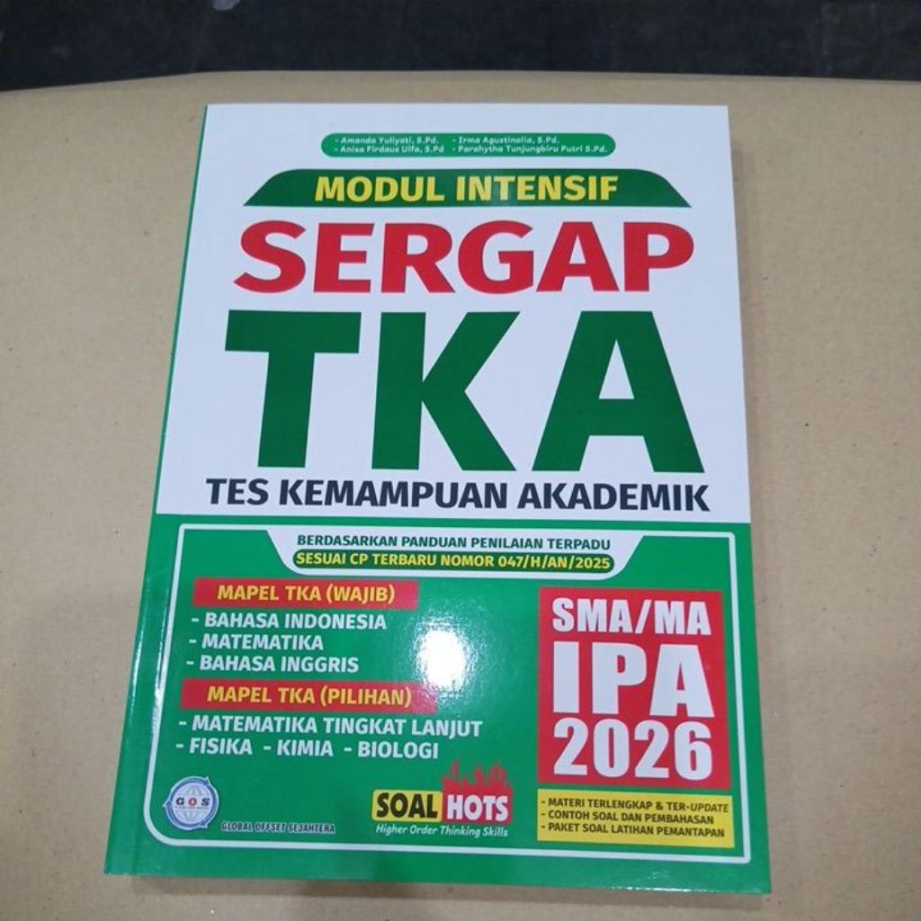 Buku soal- soal untuk sma/ ma jurusan ipa 2026.modul intensif Sergap Tka ( tes kdmzmpuan akademik) m