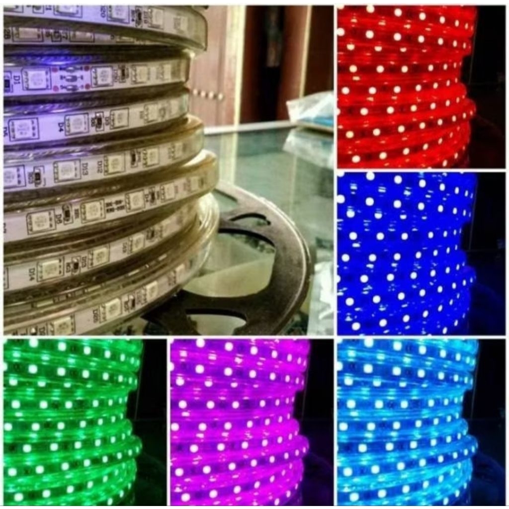 LAMPU LED STRIP SELANG/LAMPU SELANG MATA 5050 /AC 220V JUAL PER METER/ECERAN