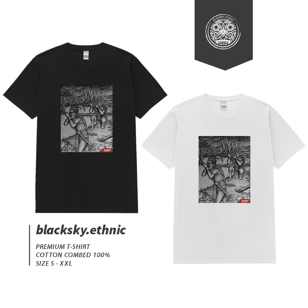 Kaos Etnik Dayak - NYUMPIT | Baju Etnik | Baju kaos dayak | baju kalimantan | Baju Borneo | kaos Bor