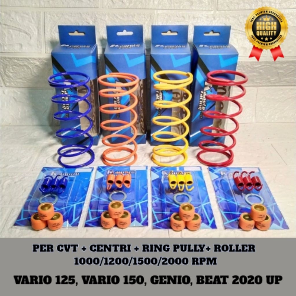 PAKET PER CVT+CENTRI+RING PULLY+ROLLER VARIO 125 VARIO 150 GENIO BEAT 2020 UP