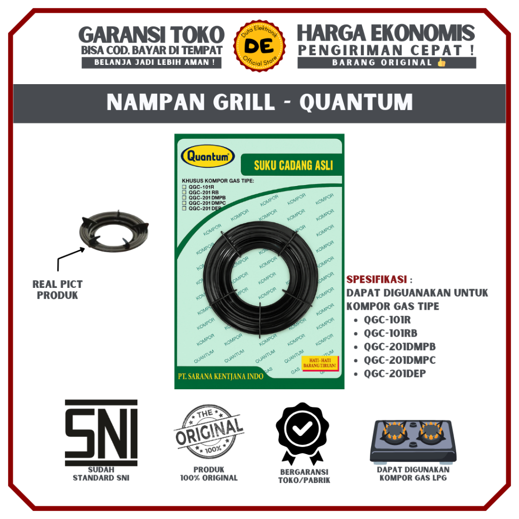 Quantum Sparepart Nampan Grill Kompor Original / Tungku Bulat Kompor Quantum