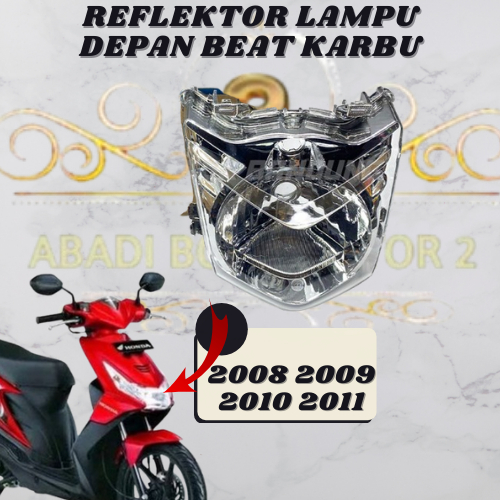 REFLEKTOR LAMPU DEPAN BEAT KARBU / REFLEKTOR BEAT KARBU KVY TAHUN 2008 2009 2010 2011