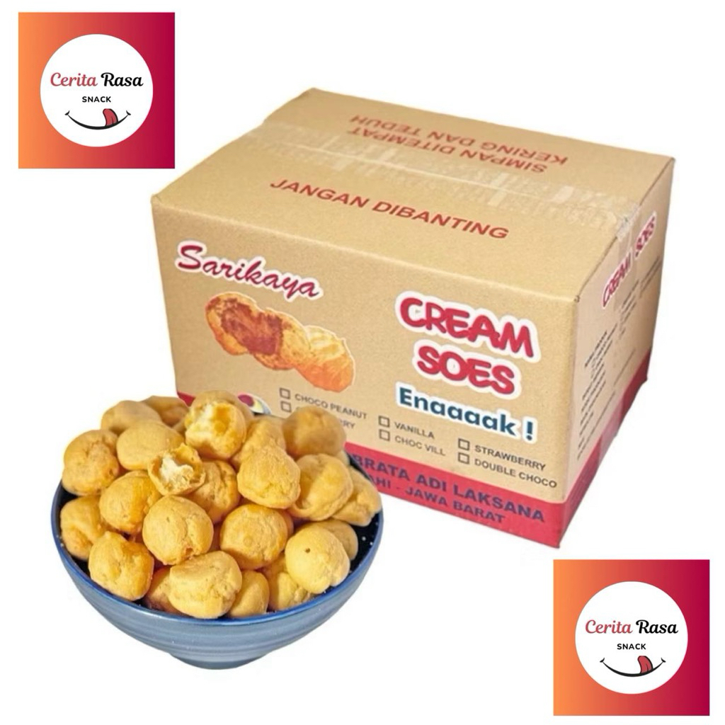 KUE SOES KERING CREAM VANILLA (MERK SARIKAYA) 125gr / 200 gr / 250gr / 500gr / 1 Kg