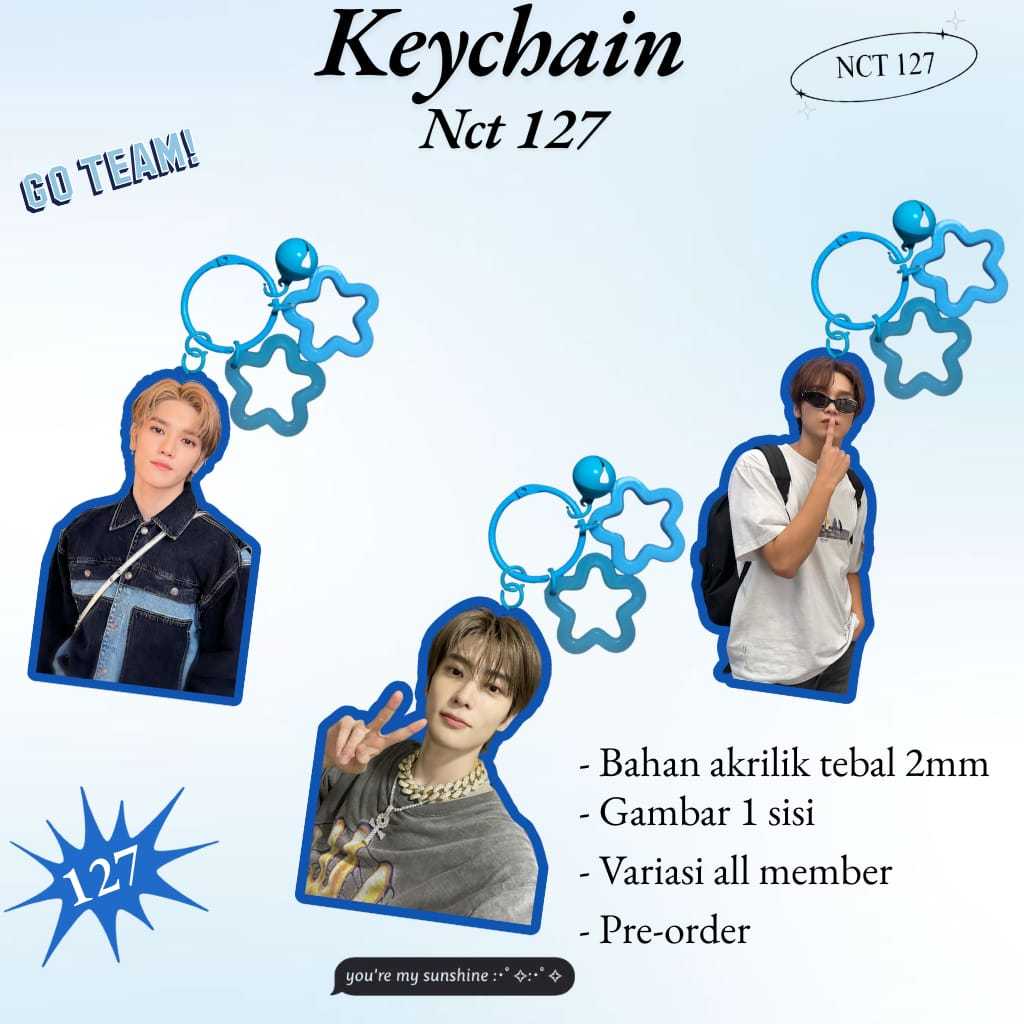 Keychain NCT 127 All member|Keychain Kpop|Keychain NCT|Gantungan Kunci