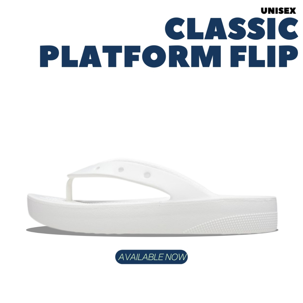 Sandal CrocsDewasa Classic Platform Flip White