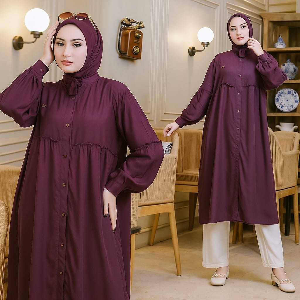 [ Rayon Twill ] Vanessa Tunik | Anggun Long Tunik Rayon Twill