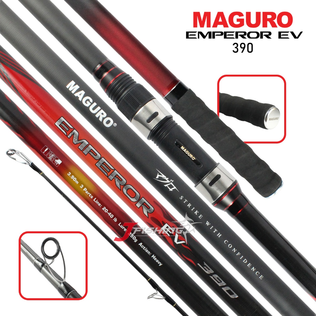 Joran MAGURO EMPEROR EV | 390 420 450 | Surfcasting | Sambung 3 | Pasiran | Rockfishing
