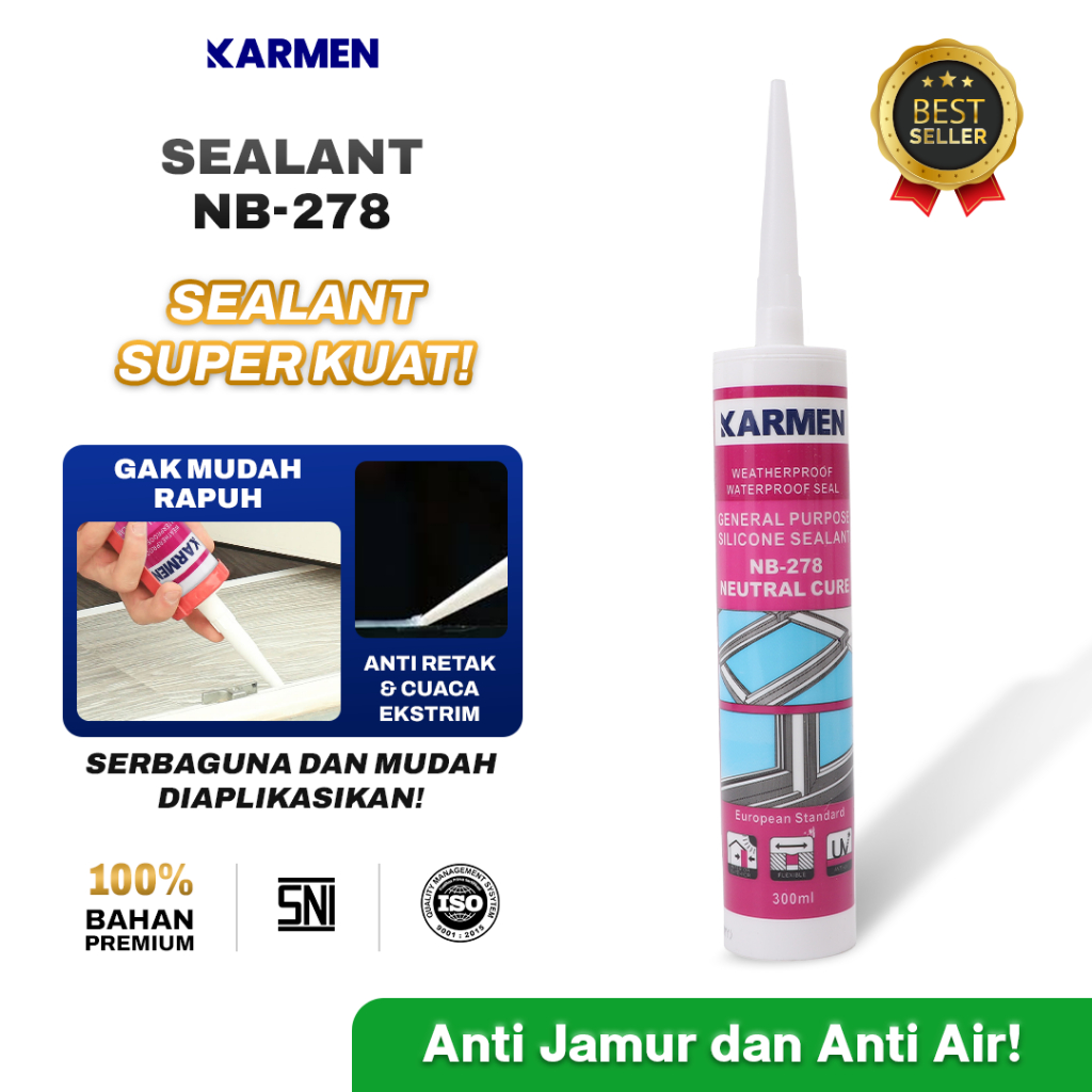 KARMEN - Sealant NB-278 All Purpose Silicone Sealant Neutral Winggas,Nis