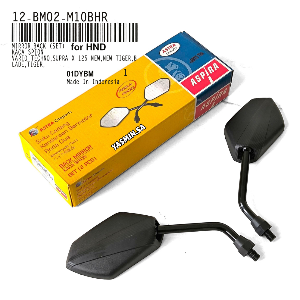 Spion Set Kanan Kiri Vario Techno Tiger New Supra X 125 Blade Original Aspira Tangkai Hitam Pendek