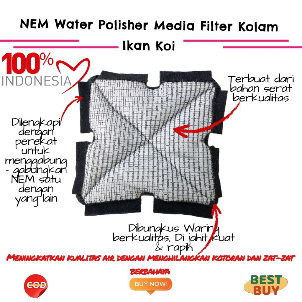 NEM Water Polisher Media Filter Kolam Ikan Koi / Aquarium Penjernih Air