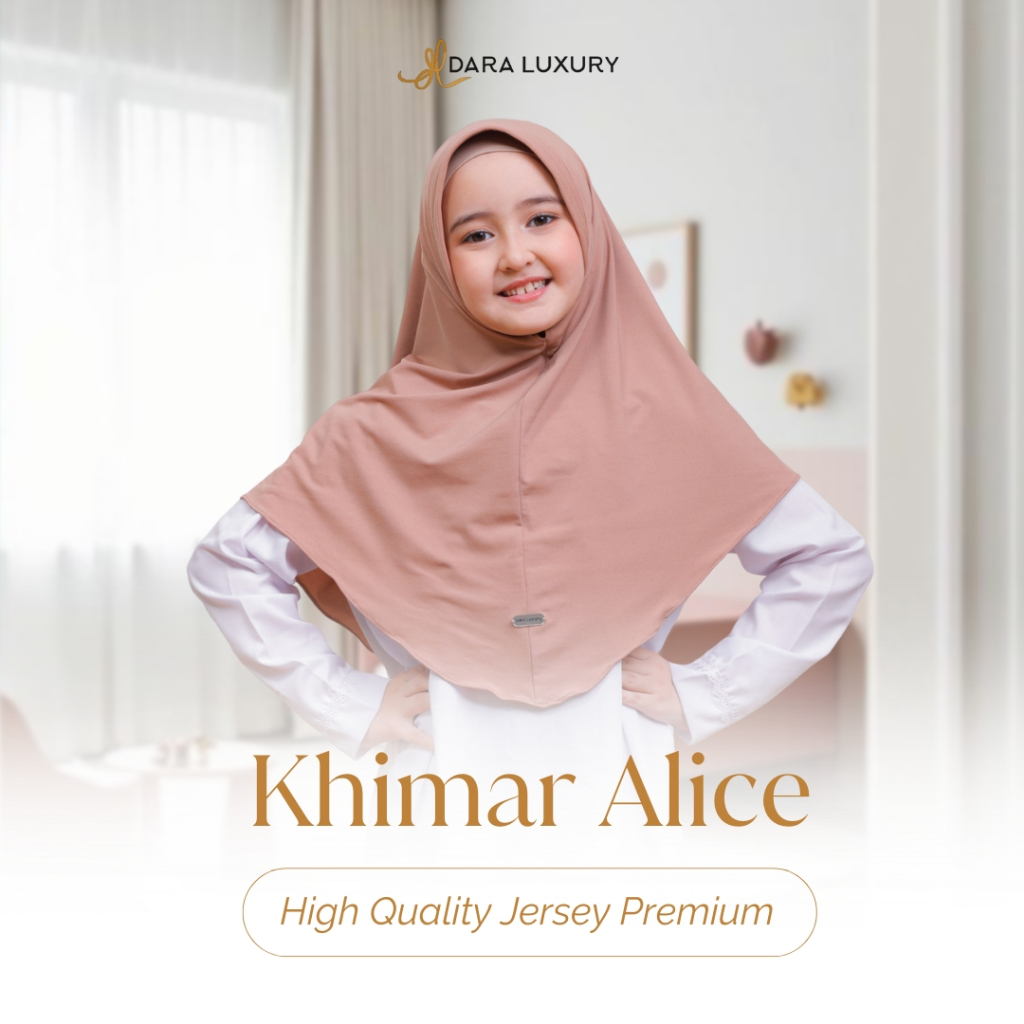 Hijab Instan Anak Syari Jersey | Jilbab Khimar Premium Praktis & Ringan | Alice by Dara Luxury