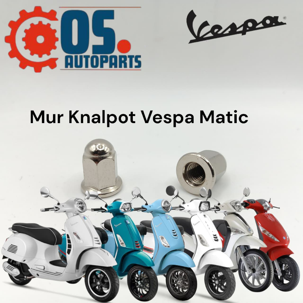 Mur Knalpot Vespa Matic Mur Topi Knalpot Vespa Matic Sprint LX/S Primavera Zip Liberty GTS Harga 2Pc