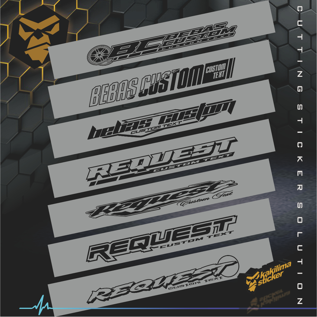 Stiker Kaca Mobil Background dibolong request nama bebas Custom desain sendiri, Stiker kaca depan mo