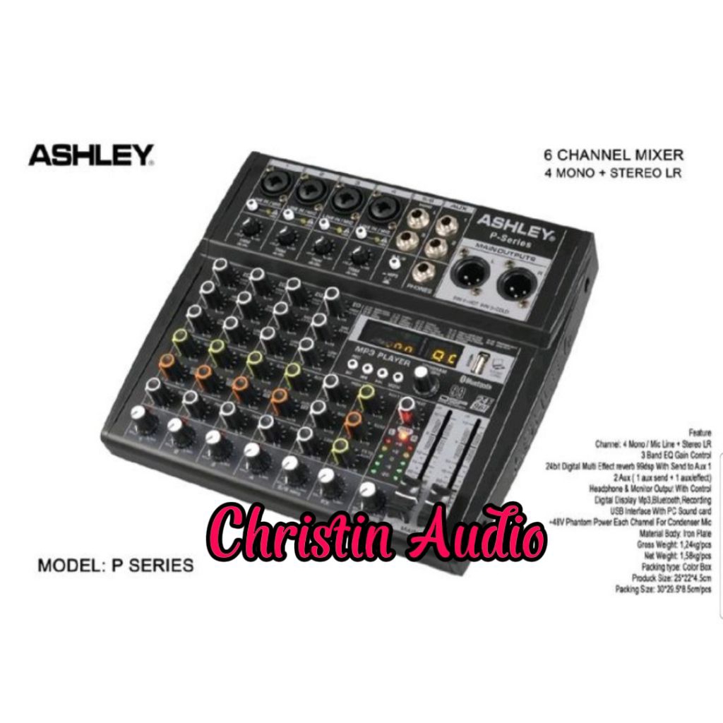 Mixer Audio Ashley P Series 6 Channel 99 DSP Efek Vocal Original