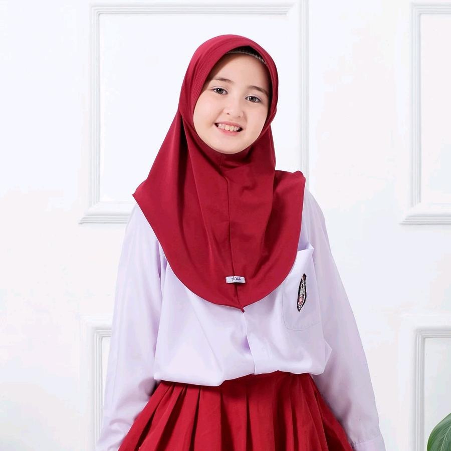 hijab anak model penguin-jilbab anak spandek jersy/hijab anak sekolah usia 2-8thn
