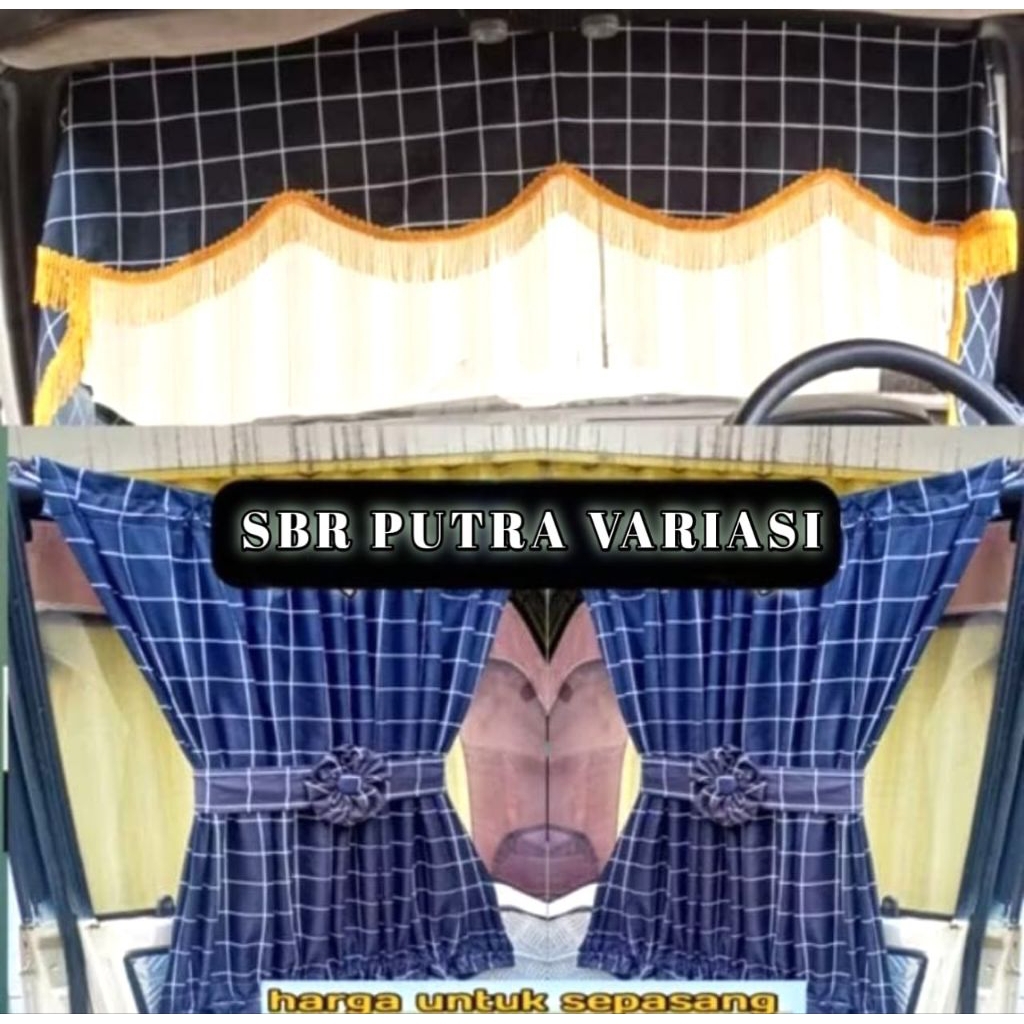 gorden mobil kaca samping 1 set List kaca depan mobil / rumbai poni kaca depan mobil/ Tirai mobil/Go