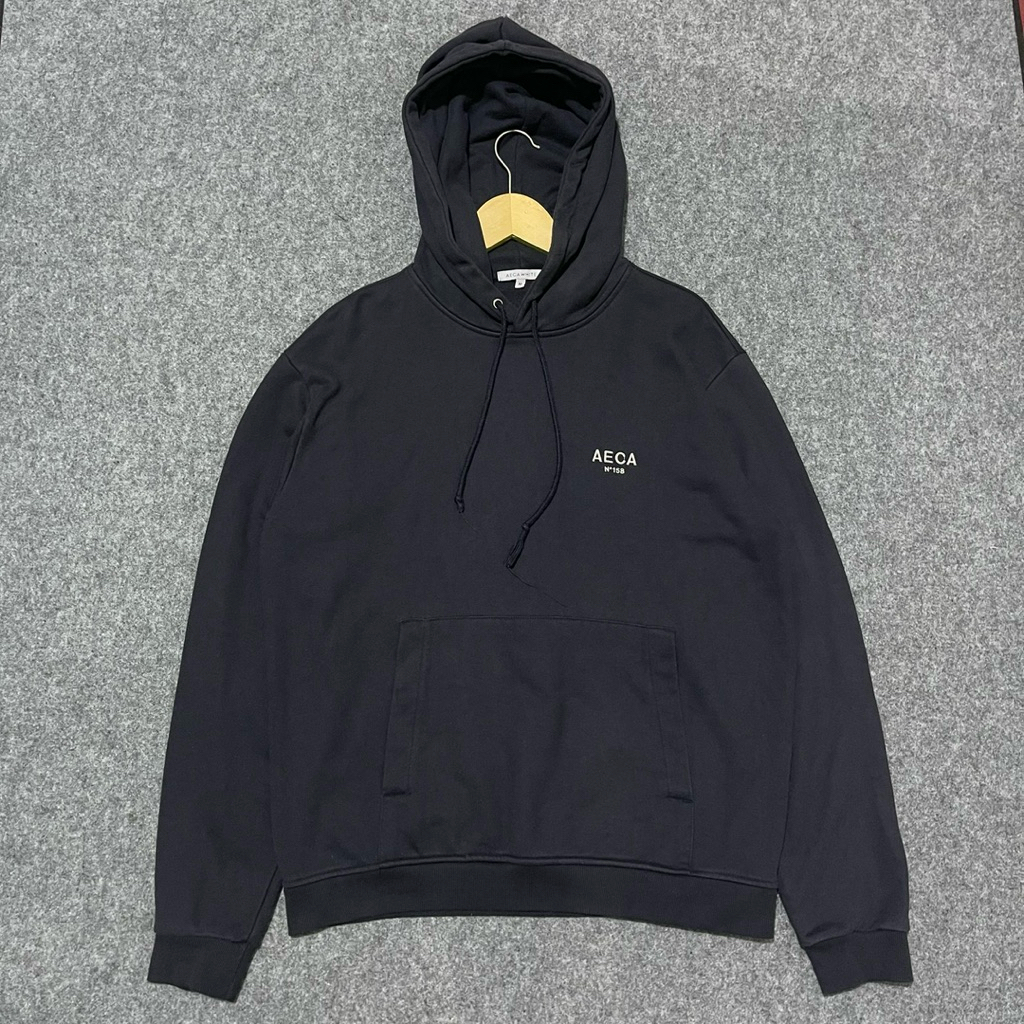 Hoodie Aeca White small logo second