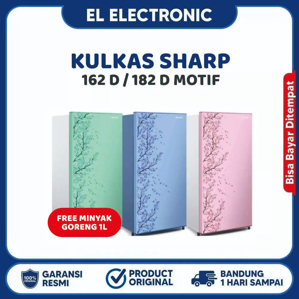 KULKAS SHARP 1 PINTU SAKURA SJN 162 & SJN 182 MOTIF