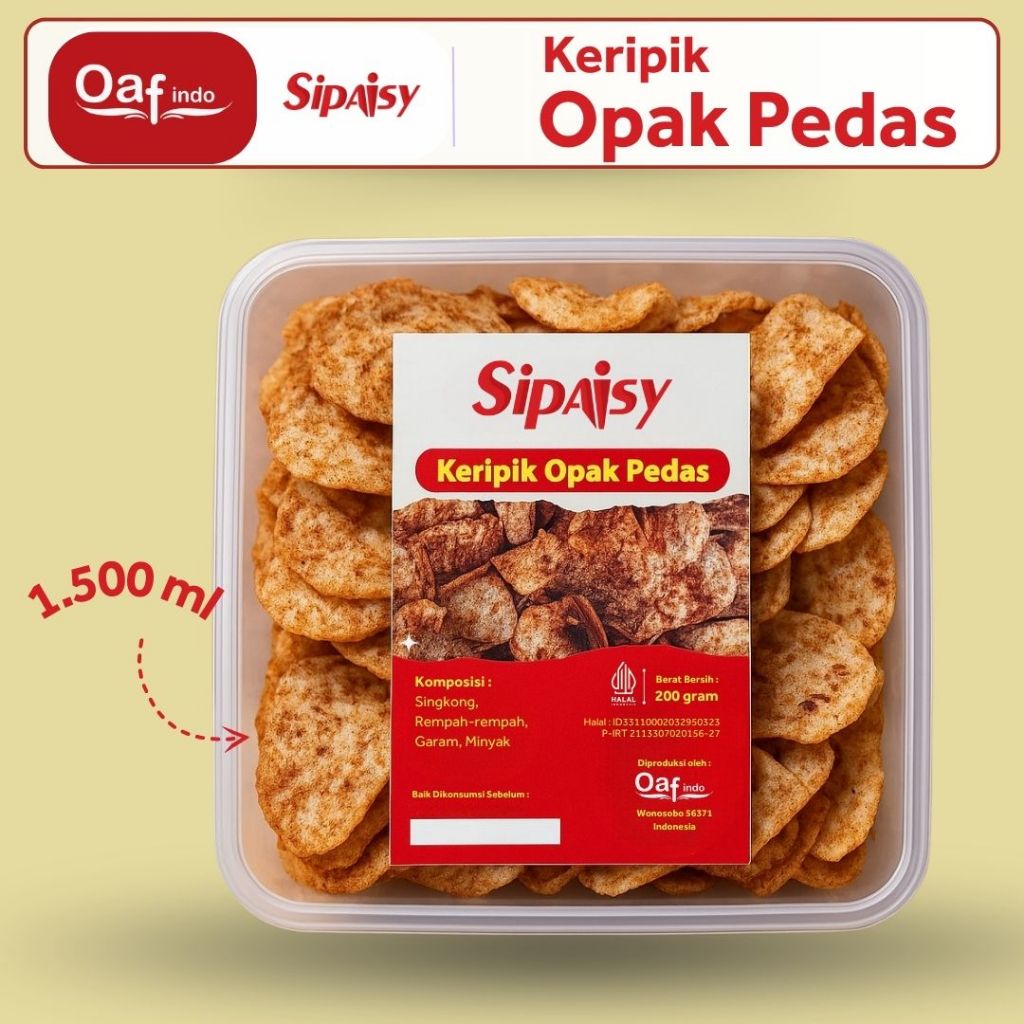Sipaisy Keripik Opak Pedas Khas Wonosobo Kemasan Toples