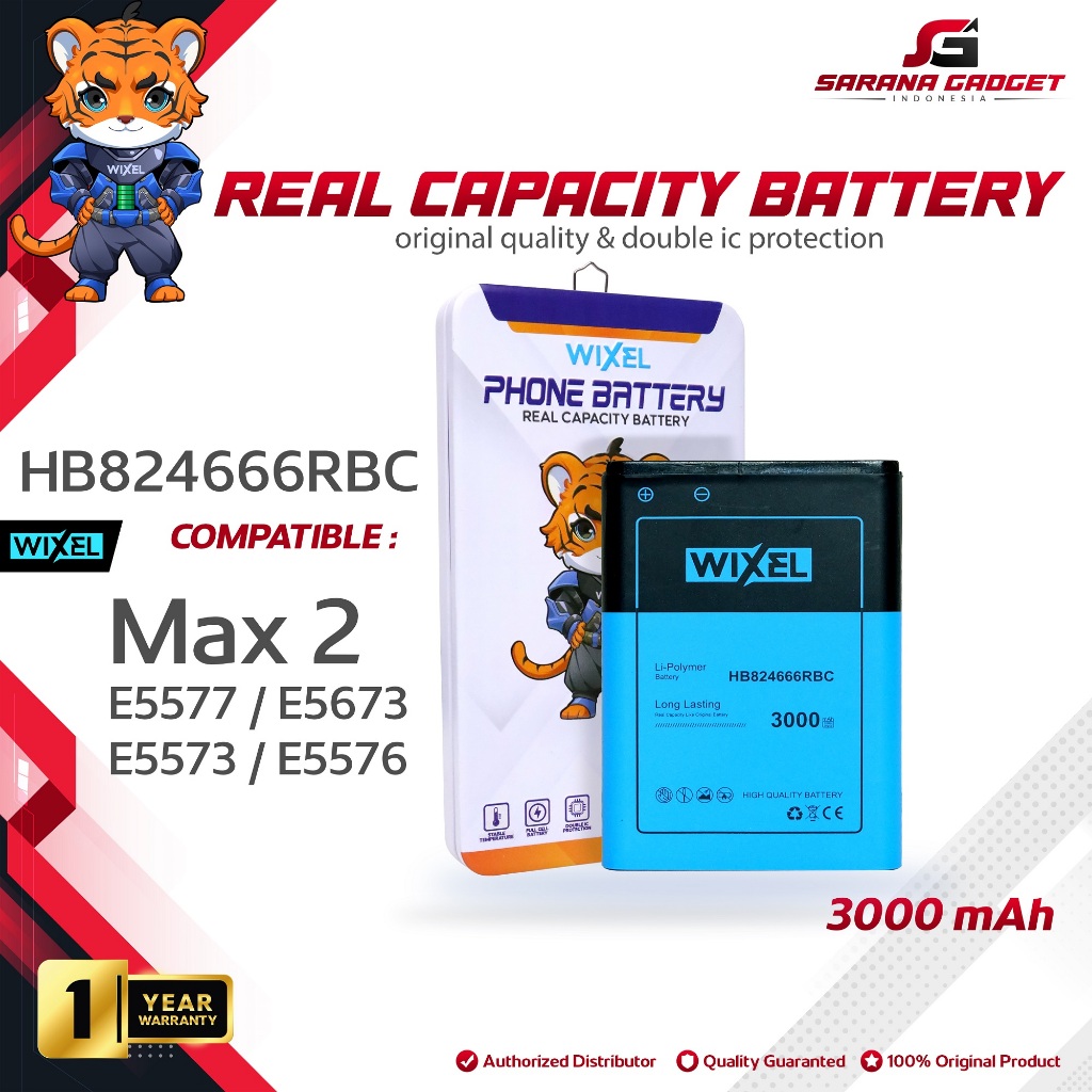 WIXEL Baterai HB824666RBC Modem Wifi Bolt Max 2 E5577 E5673 E5573 E5576 Max2 Huawei Double Power Rea